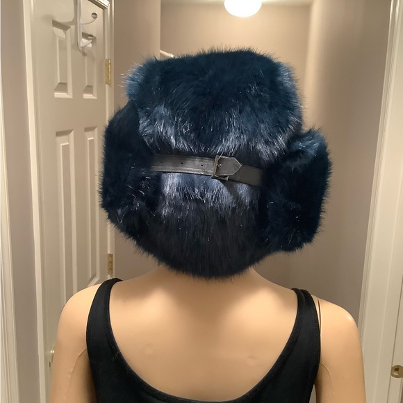 Fabulous Furs Women's Blue Faux Fur Trapper Hat - Picture 8 of 13